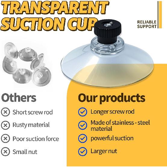 12pcs M4 Suction Cup 40 mm Glass Suction Pads Clear PVC Sucker Pads Suction Holder Without Hooks for Bathroom Wall Door Glass Window Car Shade