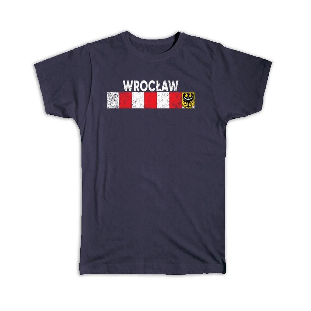 

Wroclaw Coat of Arms: Polish Gift T-Shirt Poland Crest Retro Flag Expat Vintage 4XL