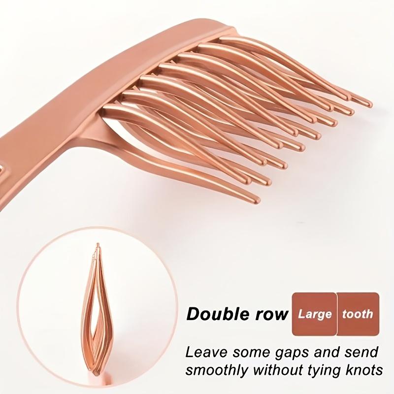 Large Double-Tooth Comb for Curly Hair Electrostatic Smooth Styling Tool with Comfortable Handle Durable Plastic Teeth Suitable for Long Curls