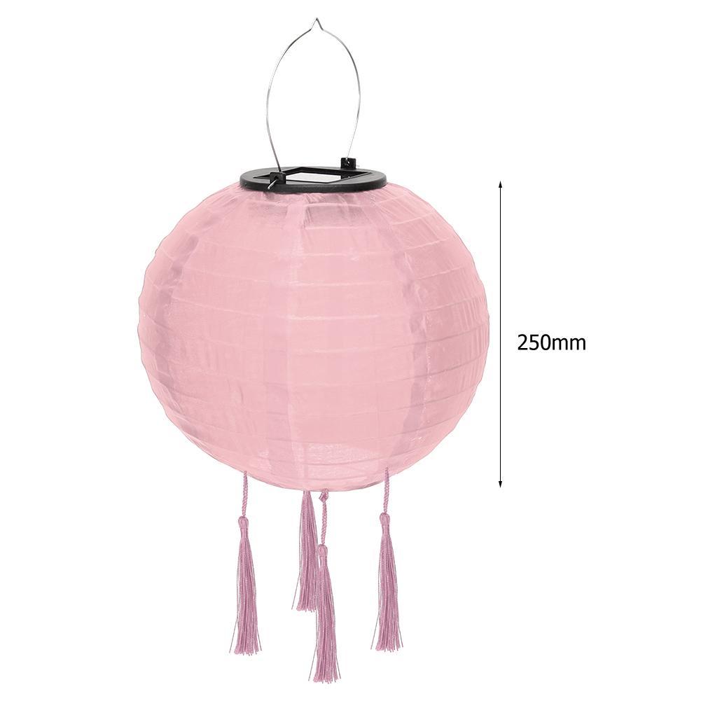 12 Inch Colorful Lantern Waterproof Outdoor Garden Decoration Holiday Supplies Nylon Round Hanging LED Solar Lantern