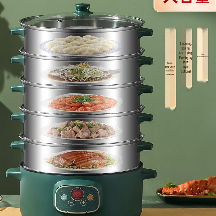Cuiseur vapeur électrique intelligent multi-niveaux: Grande Capacité, Trois Couches, pour un Usage Domestique Multifonctionnel