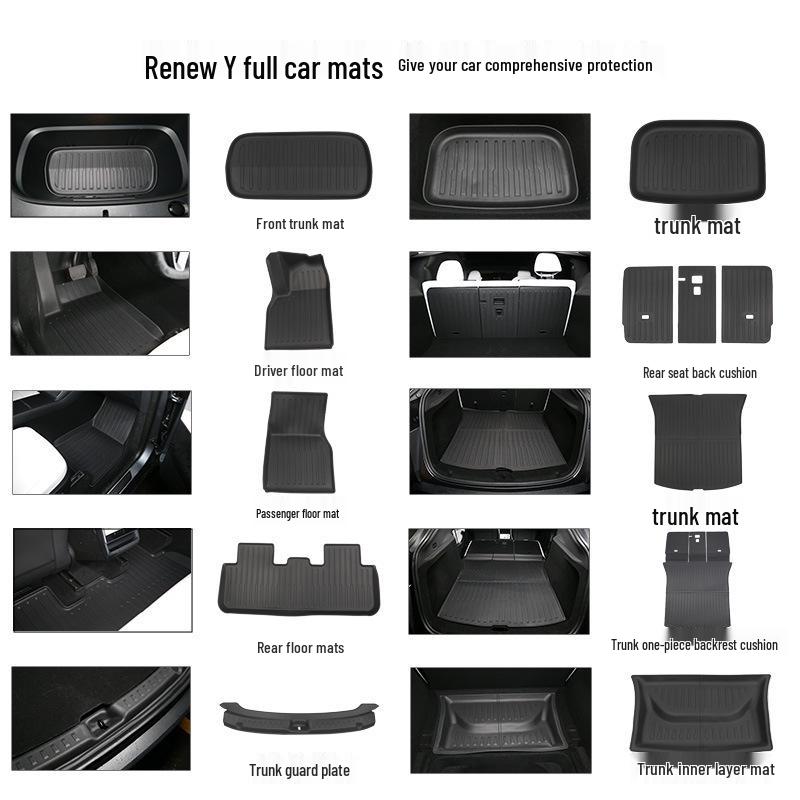Full Coverage Floor & Trunk Mats for 2025 Tesla Model Y