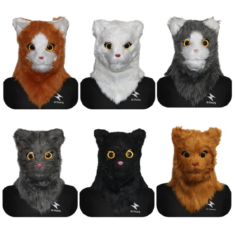 Maschera da Gatto Realistica con Bocca Mobile Maschera Animale con Testa Mobile Costume Cosplay