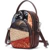 Johnature Vintage Pravá kůže Malé crossbody kabelky pro ženy Náhodné barevné prošívání Všestranné Měkké Hovězí kůže Tašky přes rameno