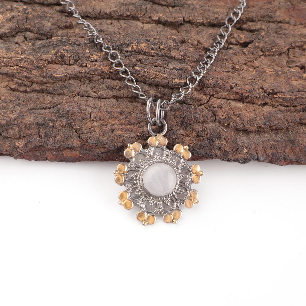 Selenite Pendant, Handmade Gemstone Pendant, 925 Solid Sterling Silver Pendant Antique Jewelry, For Engagement Gift