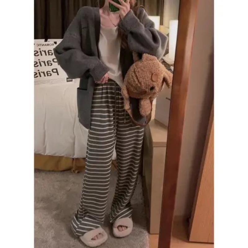 

Узкие полосатые брюки широкого кроя для женщин на весну и лето, новые брюки с высокой талией, свисающие вниз, для невысоких людей, выглядящих высокими, и повседневные брюки, движущиеся до пола 4XL