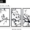 Large 3-Piece Metal Wall Art: Birds On Branches for Indoor/Outdoor Decor