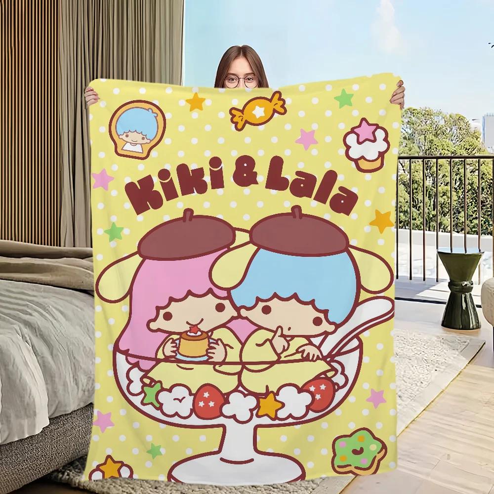 Cartoon Four Seasons Cute Warm Soft Stars Plush Twin Blanket for Sofa Living Room Office Bedroom Travel Gift Flannel Throw