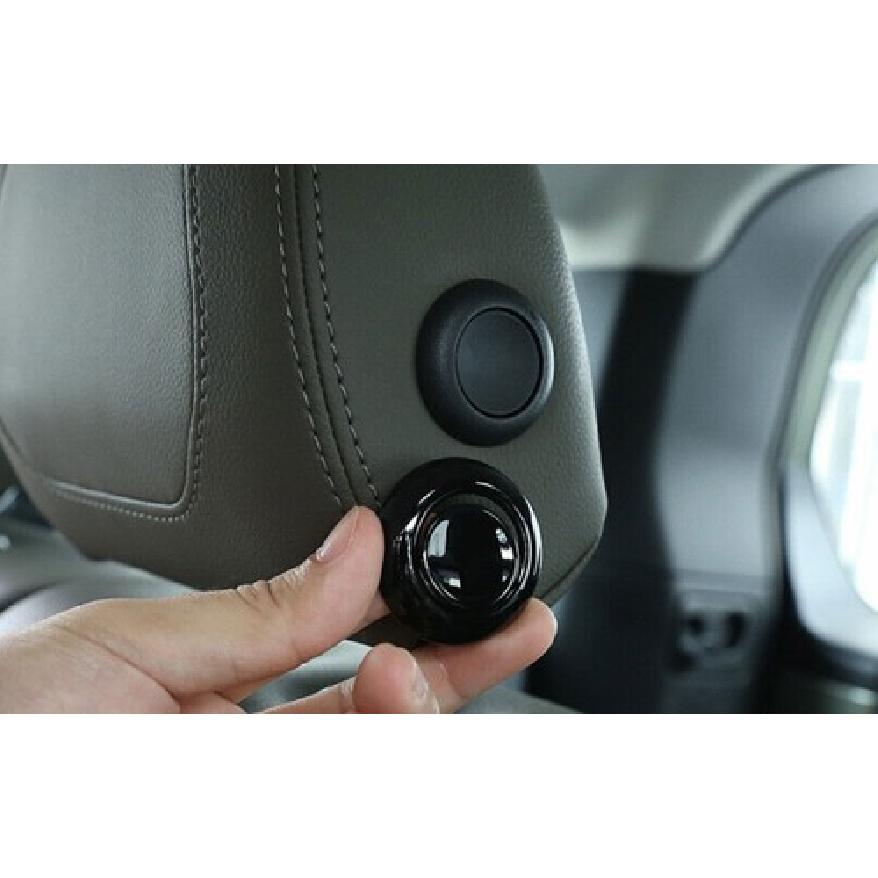 For Defender 110 - Gloss Black Seat Headrest Button Ring Cover Trim 6pcs