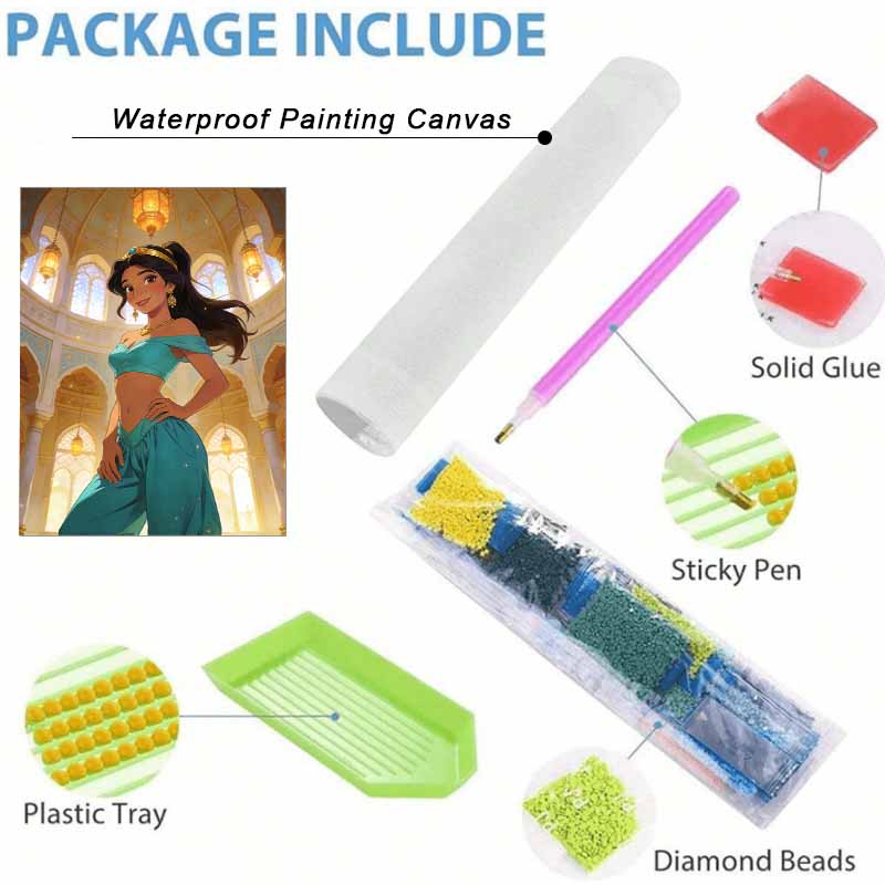 Disney Prinzessin Jasmine Diamantmalerei Malerei Kunst-Set Handgemachtes DIY 5D Wohnkultur Geschenk
