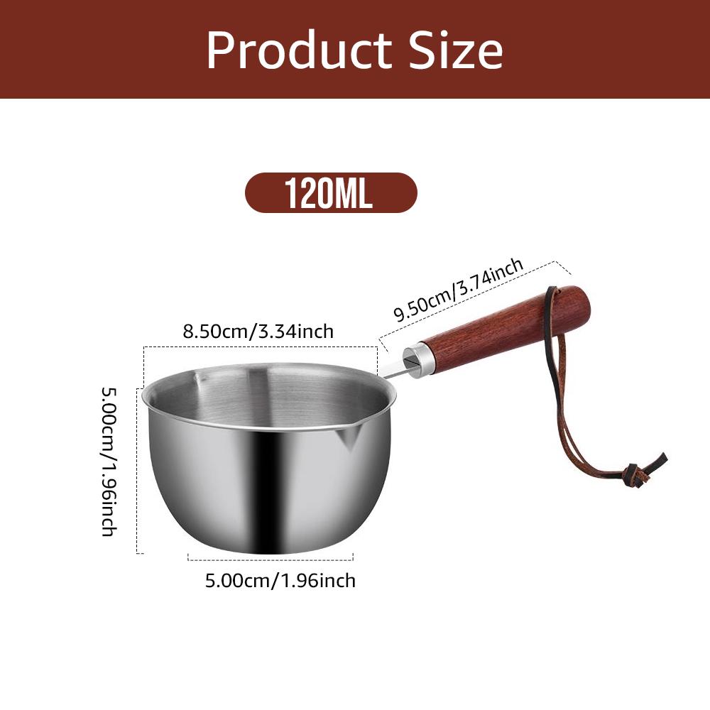 Stainless Steel Hot Oil Pot Milk Pan Stainless Steel Sauce Small Saucepan Cooking Boiling Butter Warmer Melting Kitchen Pan