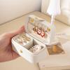 Tragbare Schmuckschatulle, Reise-Mini-Schmuck-Aufbewahrungsbox, Ring- und Ohrring-Organizer, multifunktionaler Kosmetik-Lippenstift-Organizer