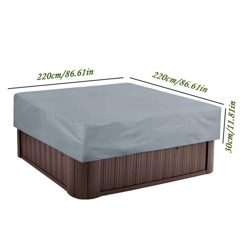 Hot Tub Cover Protector Waterproof Square Replacement UV Protection Spa Covers For Hot Tub For Outdoor Garden Backyard Deck белый