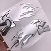 2Pcs/Pair 14*6cm Car Decoration Stickers,Helmet Shaped Decoration,Silver Fire Skull Stickers,Car Decoration Accessories