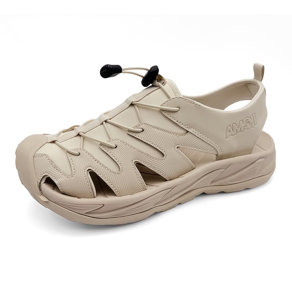Sport Fashion Outdoor Suitable for ES7047 Khaki [Amoji] Men s Sandals, Women s Sandals, Sandals, Sandals, Stylish, Rivers, Beaches, Driving,