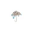 [Rain falling blue] ins full diamond hollow small umbrella brooch water drop blue super flash light luxury niche pin accessories