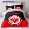 Custom Name,Eintracht Frankfurt Pattern Bedding Home Decoration Birthday Gift ( 1 Duvet Cover + 2 Pillowcase, Without Core),fan Merchandise.