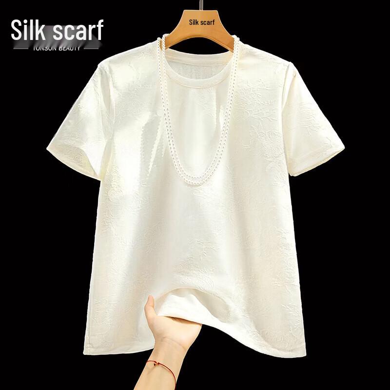 Sibaishe Women s Elegant Round Neck T-Shirt L