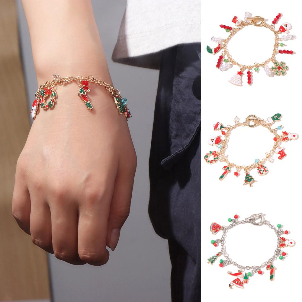 Snowman Christmas Bracelet Christmas Tree Christmas Jewelry Santa Claus Hand Chain  Ladies