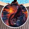 Horse Round Beach Towel,Wild Horse Beach Blanket Shawl Soft Microfiber Cowboys Western Farmhouse Rustic Theme Towel For Picnic