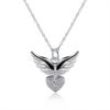 New 925 Sterling Silver Necklace Zirconia Angel Wings Necklace Jewelry Collars