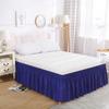 Solid Color Elastic Ruffle Bed Skirt Wrap Around Style Comfortable Fade Resistant Bed Cover Without Surface Twin Queen King Size