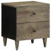VidaXL Bedside Table Light Grey 40x33x46 Cm Solid Mango Wood, Bedside Cabinet, Bedroom Furniture, Table of 4017790