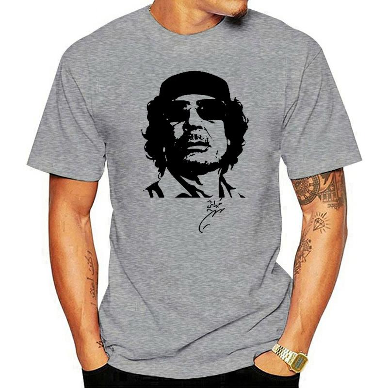 Gaddafi Muammar Al Gathafi Podpis Kocham Libię Koszulka Duży Rozmiar Koszulki Unisex Unisex Kreskówka Casual Krótka Z Okrągłym Dekoltem Top