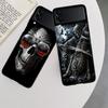 Grim Reaper Skull Skeleton Case for Samsung Galaxy Z Flip 6 Flip 5 4 3 5G Black Cell Phone Cover Samsung Z Flip 5 5G Luxury P