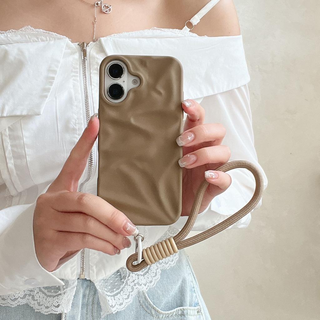 Hochwertige 3D-Falten-Handyhülle Kompatibel mit Apple 17 Pro Max Neues iPhone 15/14/16 mit Lanyard