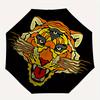 1pc Tiger Face Automatic Open/close Folding Umbrella, Compact Portable Travel Umbrella, Durable Construction Yy250809150