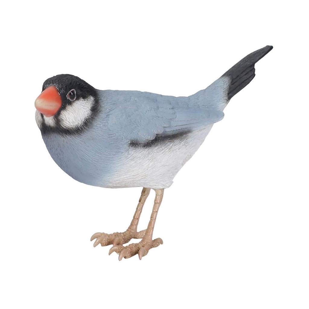 Ubia Normal Java Sparrow 12.6 x 4.5 x 7.5 cm Doll Figurine Ornament Animal Garden Decoration Bird H15068-2A