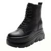 Fashion 2025 Women White Ankle Boots Increase Height Thick Sole Winter Outdoor Leisure Shoes For Girls Spring Autumn Motorcycle Booties