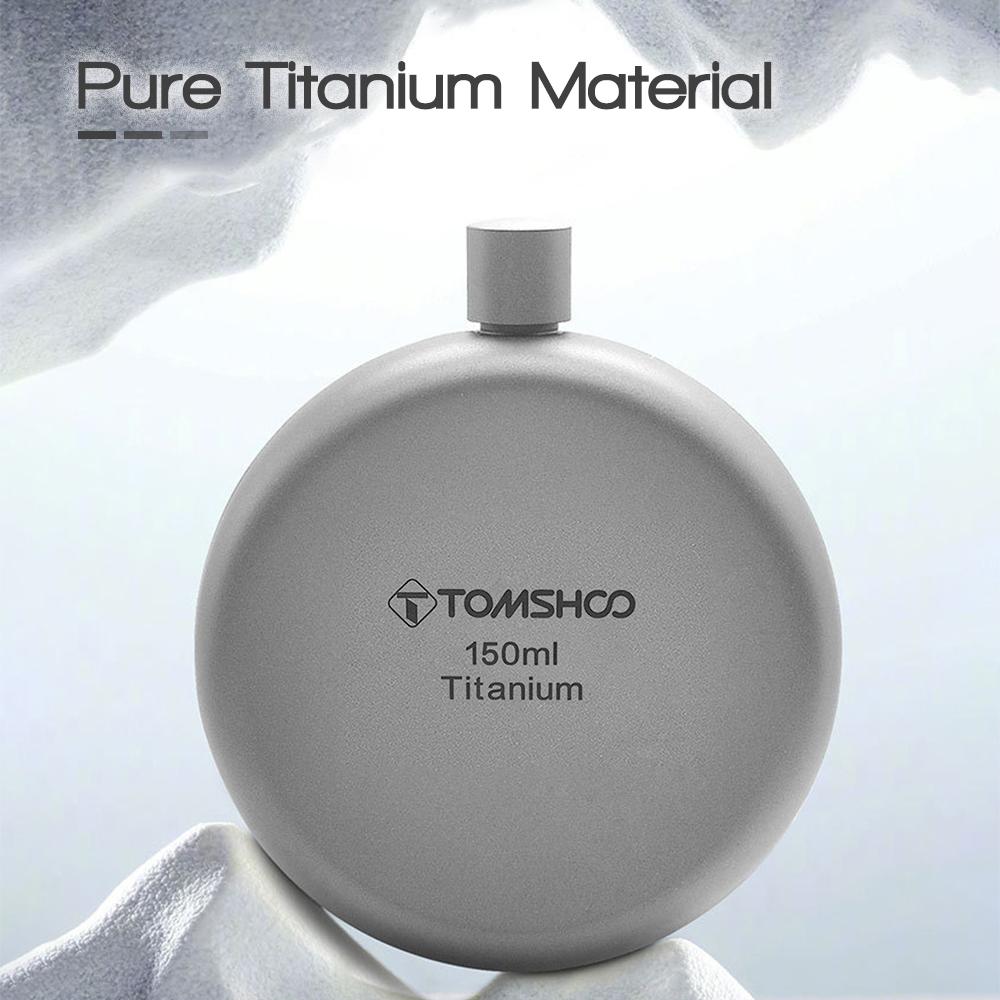 150ml/180ml Titanium Flask Alcohol Whisky Wine Flask with Refill Funnel for Outdoor Camping