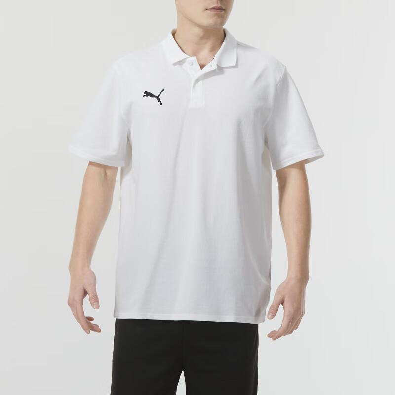 PUMA Solid Color Casual Sports Short Sleeve Polo Shirt Men Tops White 658605-04