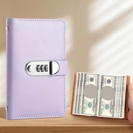 100 Envelope Challenge Binder with 100 Transparent Pages Portable Card Slots Accounting Book Savings Challenge