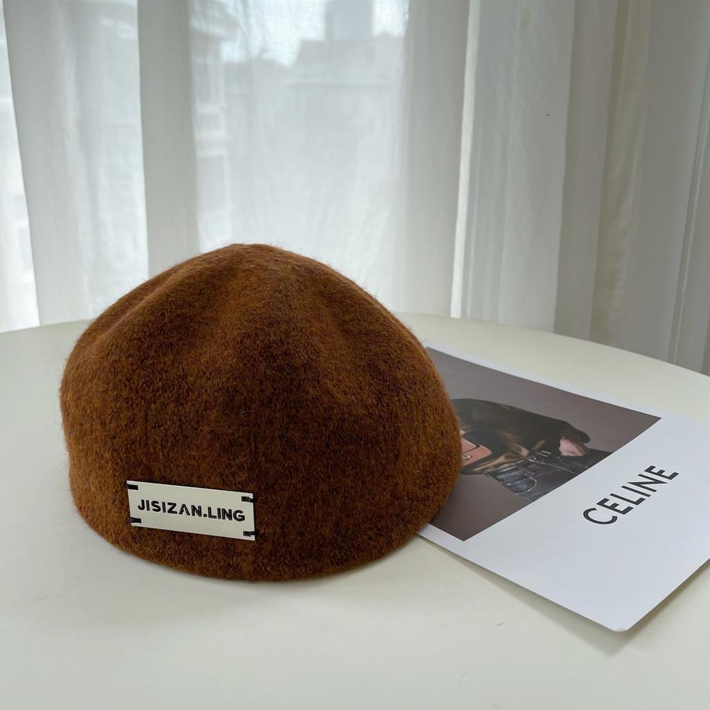 Winter Color Solid Beret Hat For Women With Classic Design Thickened Cap Gift
