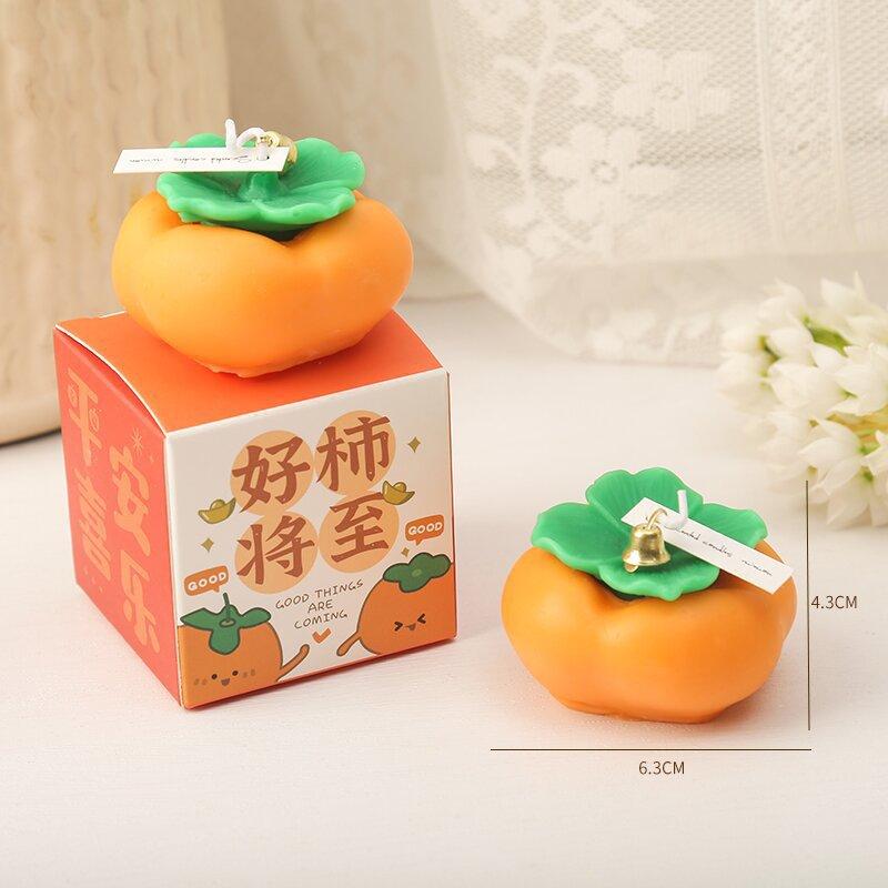 1PC Persimmon scented candle as a souvenir, indoor display item, smokeless solid scented wax, Christmas