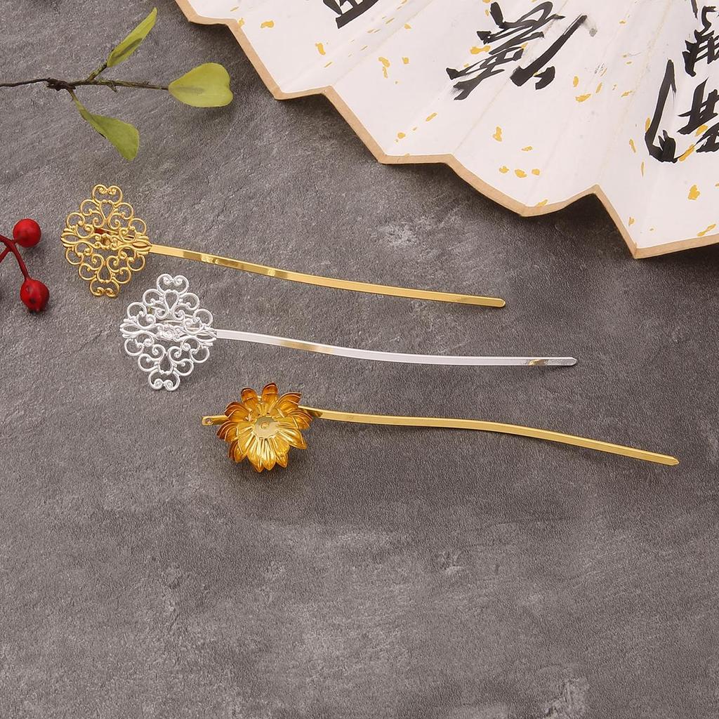 Antique Accessory Copper Snake Shaped Flowing Cloud Hairpin For DIY Jewelry Making Craft