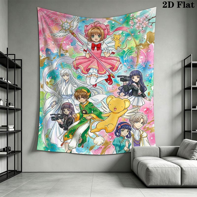 Cardcaptor Sakura Wall Hanging Printed Fabric Blanket Decorative Tapestries for Bedroom Living Room Home Decor