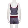 BM Style European & American Slim Crop Top & Shorts Set – Striped Camisole & Shorts for Women