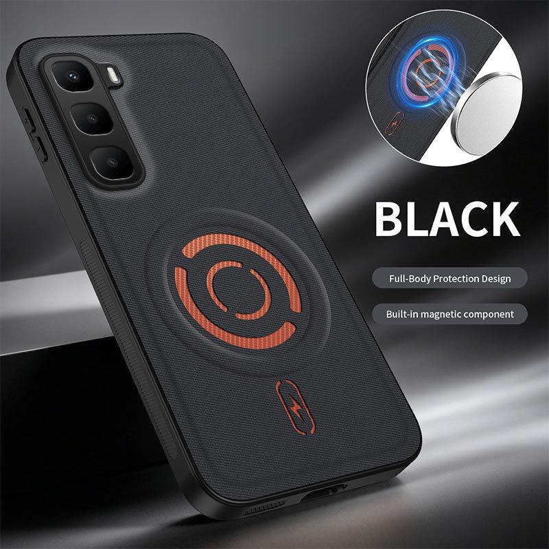 Infinix Hot60 Magnetic Ring Case: New Style, Tech Fabric, Full Lens Coverage, Anti-Drop Protection