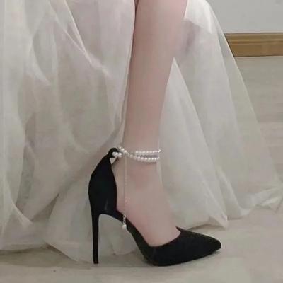 Multilayer Tassel Pearl Chain Anklets Women Lady High Heel Ankle Bracelet Barefoot Sandals Prom Foot Party Jewelry