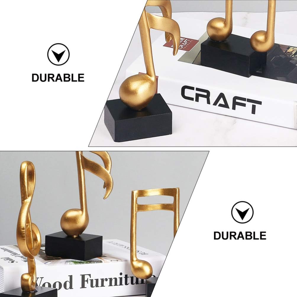 DOITOOL 3pcs Music Note Decor Musical Note Figurines Tabletop Musical Sculptures Resin Statue Crafts Music Note Figurine for Table Centerpiece Crafts
