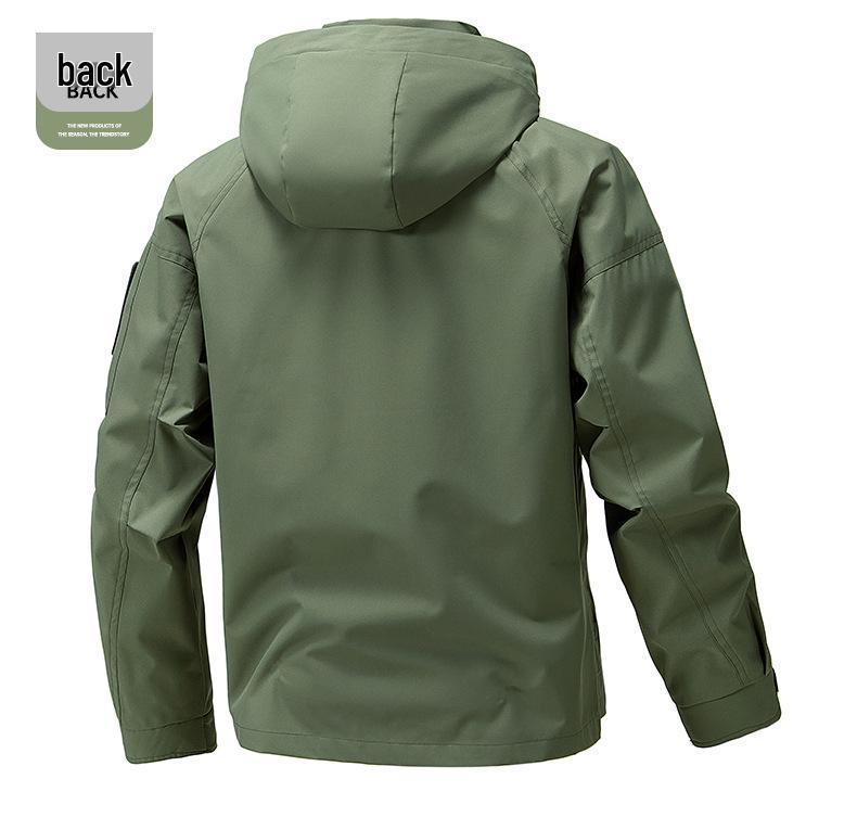 Men's Trendy Hooded Workwear Jacket - Versatile Spring Windbreaker Coat