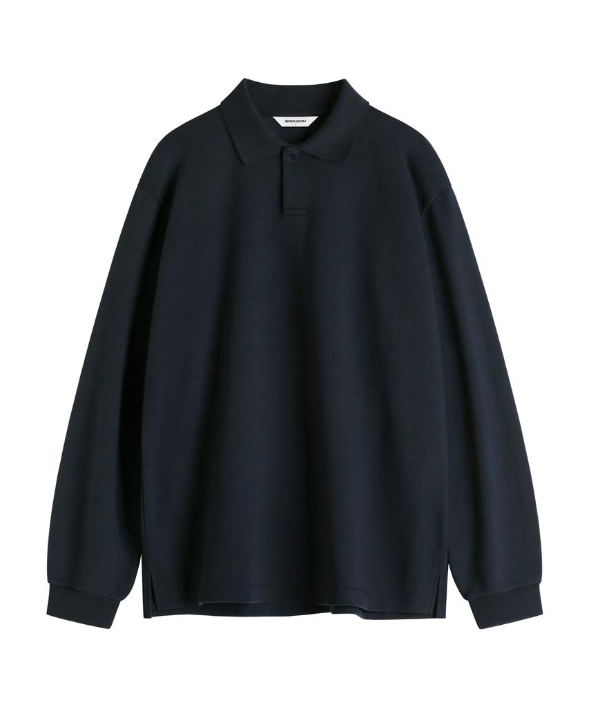 BRENSON Relaxed Double Cotton Collared Long Sleeve Tee ( 8 Colors )