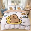 3D Süßes Capybara Motiv Bettwäsche Set Capybara Bettbezug Kissenbezüge Erwachsene und Kinder Bettdeckenbezug Einzel Doppel Groß