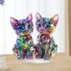 Colorful, Two Kittens, Home Living Room Decoration, Study Decoration, Acrylic, Desktop Decoration, Decorations, Gift Giving