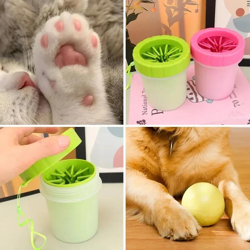 Portable Dog Paw Cleaner Cup Soft Silicone Bristles Pet Foot Washer for Muddy Paws Quick Cleaning Tool