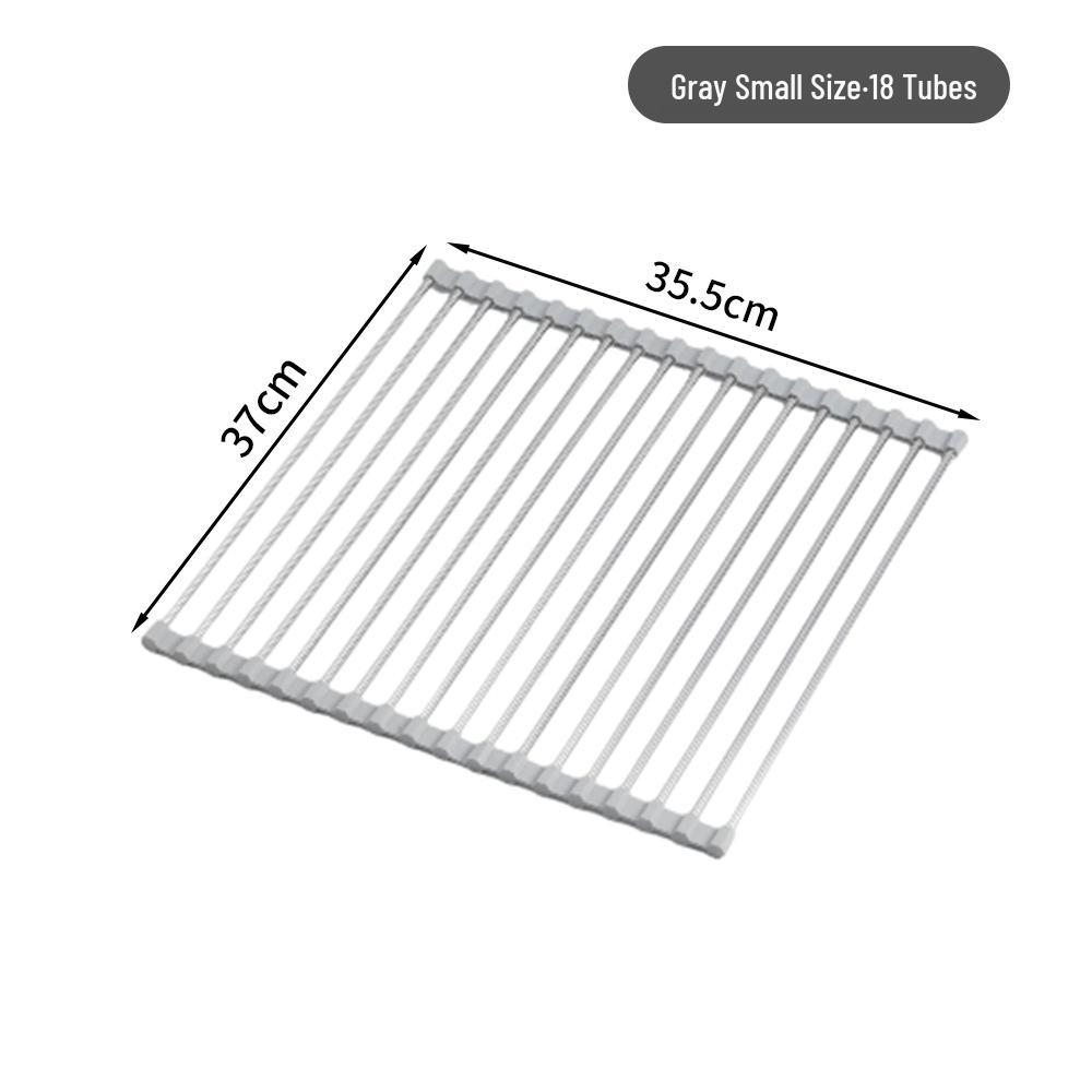 Black Stainless Steel Foldable Drain Rack for Kitchen Sink